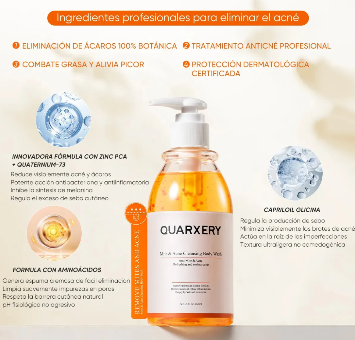 Gel Corporal para Acné Quarxery 250 ml