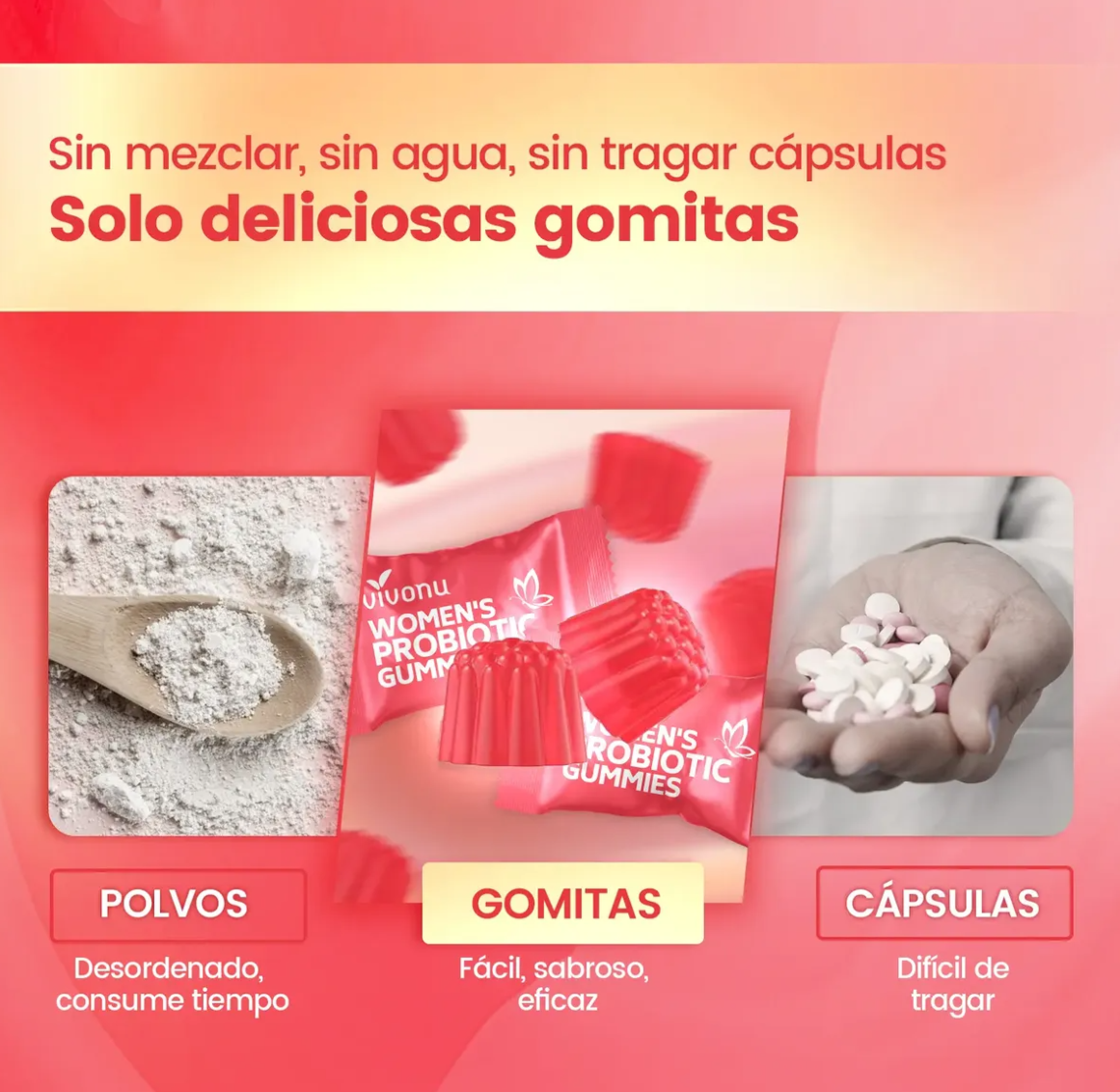 suplemento probioticos mujer 60 gomas