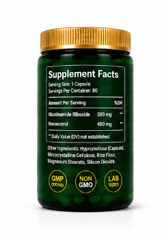 NAD+ Resveratrol Reus Research 900 mg | 80 Cápsulas