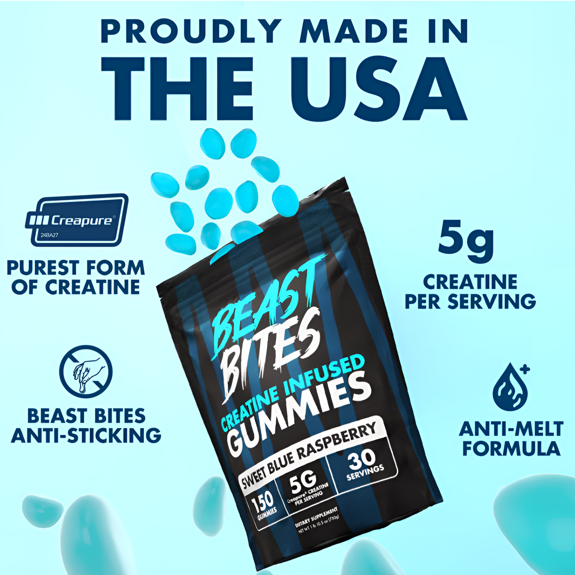 Creatina en Gomitas Beast Bites | 150 Gomitas | 5 g por Porción