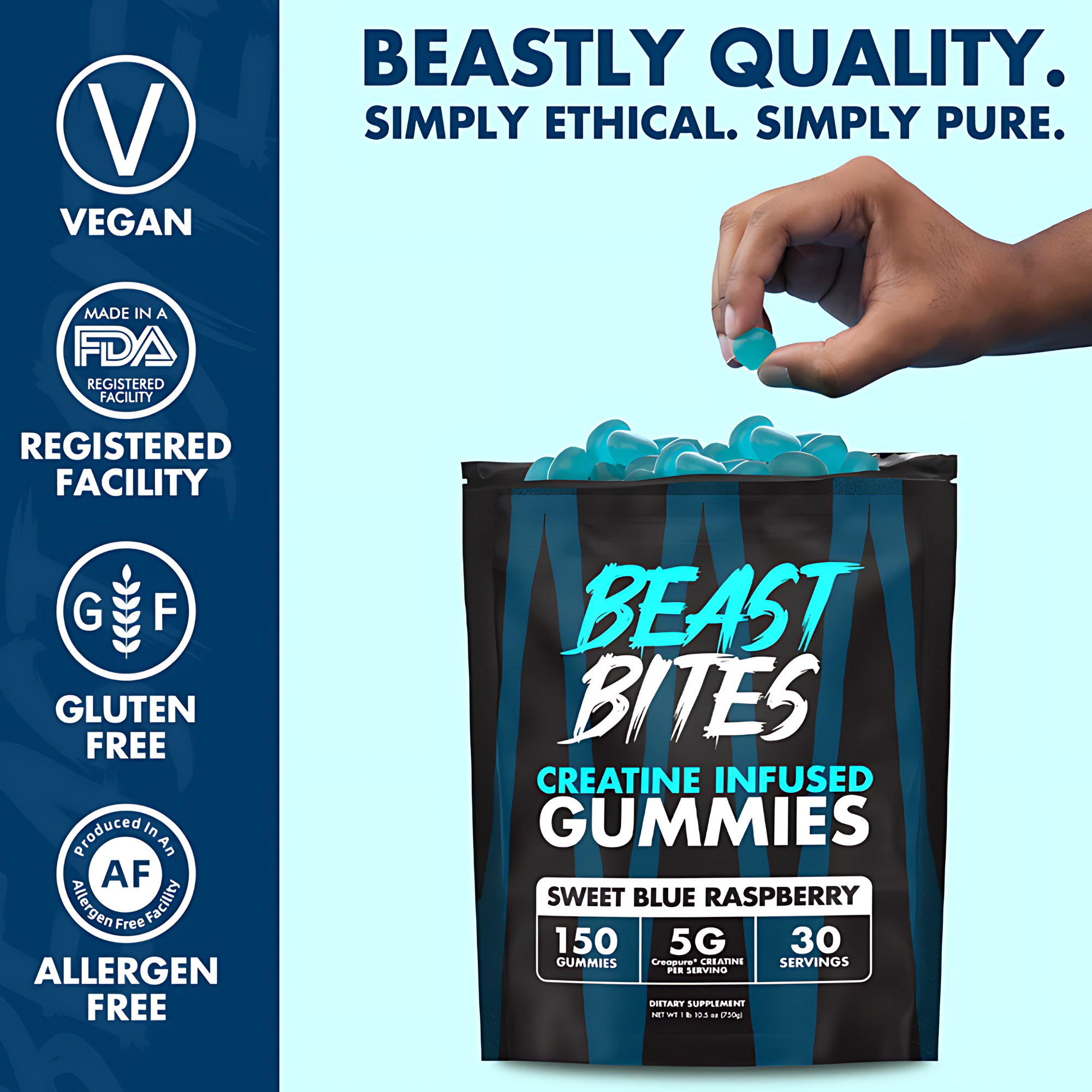 Creatina en Gomitas Beast Bites | 150 Gomitas | 5 g por Porción